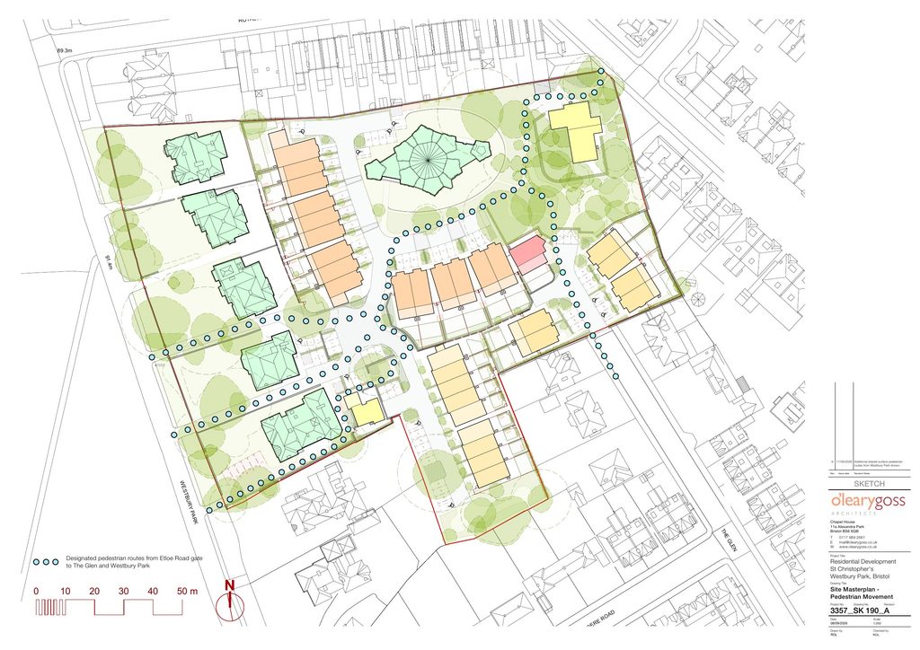 Pedestrian Routes Plan Showing Pedestrian Routes